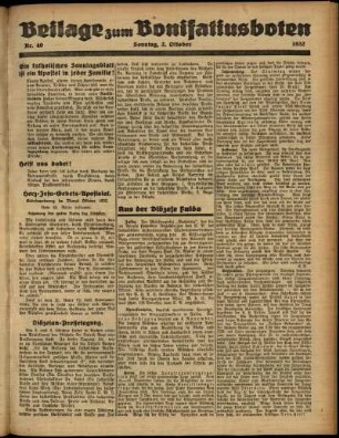 Zweite Ausgabe vom Sonntag, den 02. Oktober 1932.
