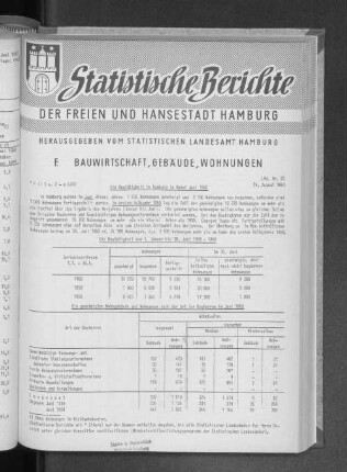 Die Bautätigkeit in Hamburg im Monat Juni 1960 : Lfd. Nr. 22
