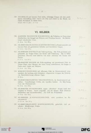 VI. Silber (Nr. 350-392)