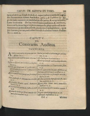 Caput V. De Contrariis Auditus.