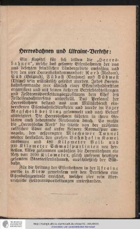 Heeresverkehr und Ukraine-Verkehr