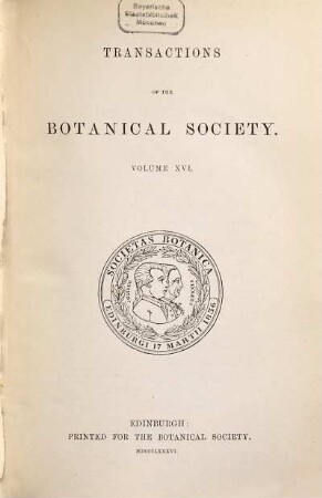 Transactions and proceedings of the Botanical Society of Edinburgh. 16. 1886