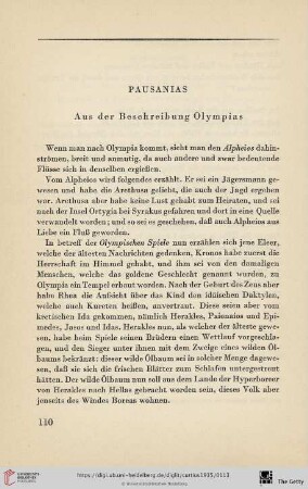 Pausanias - Aus der Beschreibung Olympias