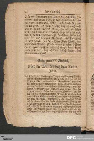 Gebet zum XX. Einblick [...].