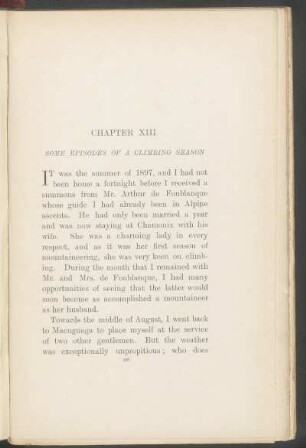 Chapter XIII - Some episodes of a climbing season