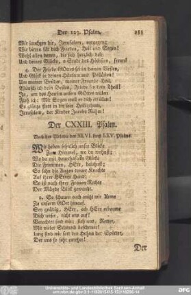 Der CXXIII. Psalm.