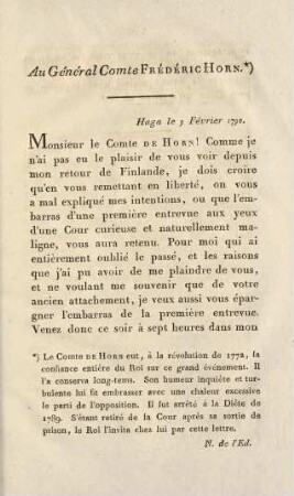 325-326, Au Général Comte Frédéric Horn