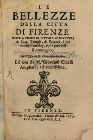 Le Bellezze della città di Fiorenza
