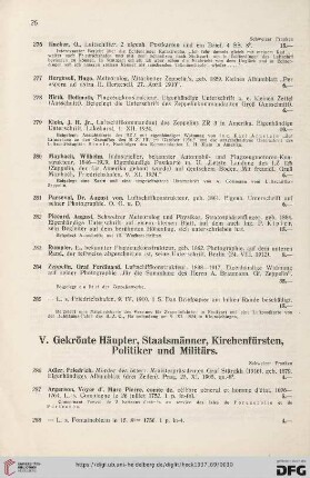 V. Gekrönte Häupter, Staatsmänner, Kirchenfürsten, Politiker und Militärs (Nr. 286-337)