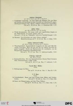 Ölgemälde und Handzeichnungen (Nr. 1-138)