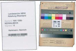 Entnazifizierung Heinrich Kerkmann , geb. 22.08.1901 (Vorarbeiter)