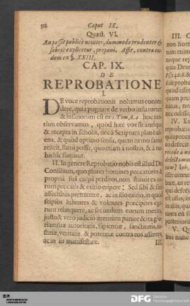 Cap. IX. De Reprobatione.
