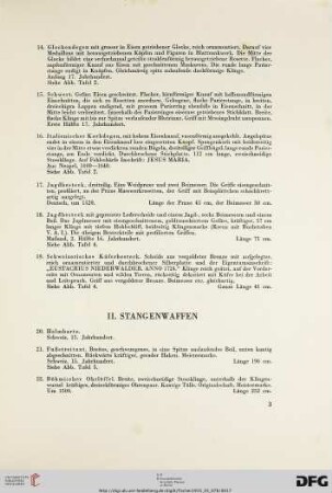 II. Stangenwaffen (Nr. 20-36)