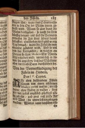 Von der Vorverkündigung der Fisteln im Hindern. Das IV. Capitel.