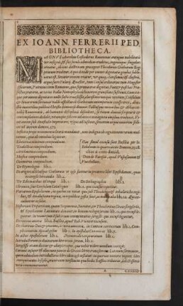 Ex. Joann. Ferrerii Ped. Bibliotheca.