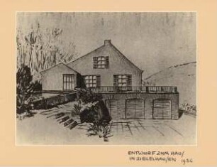 Haus Schlemmer, Heidelberg-Ziegelhausen: Foto von Inv.Nr. 35526: Ansicht Garagen