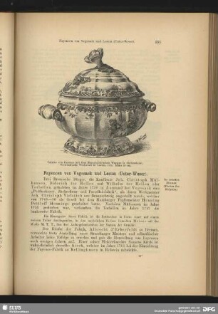 Terrine von Fayence mit dem Marschalck'schen Wappen