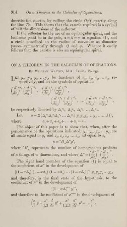 On a theorem in the calculus of operations.