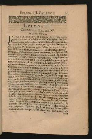Ecloga III. Cui nomen Palaemon.