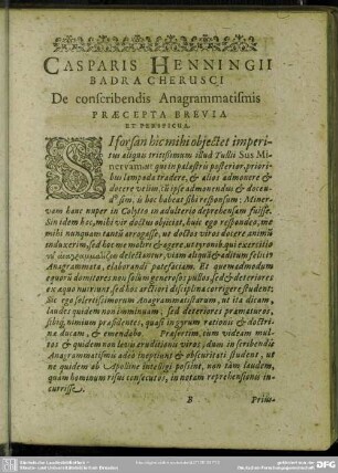 De conscribendis Anagrammatismis Praecepta Brevia Et Perspicua