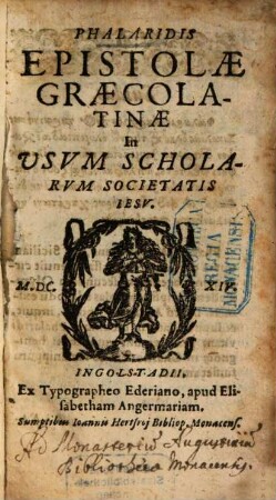 Phalaridis Epistolae graecolatinae : in usum scholarum S. J.