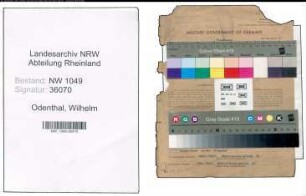 Entnazifizierung Wilhelm Odenthal , geb. 02.08.1904 (Technischer Zeichner)