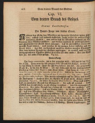 Cap. VI. Vom dritten Brauch des Gesetzes