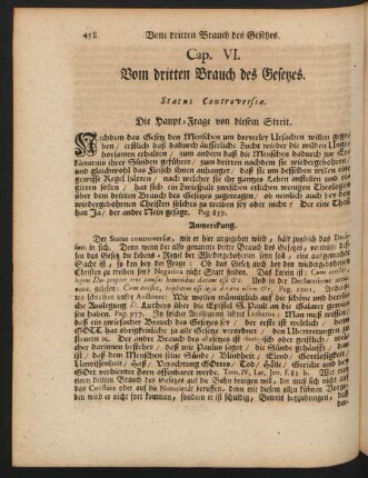 Cap. VI. Vom dritten Brauch des Gesetzes