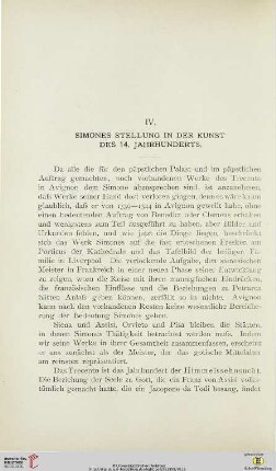 IV. Simones Stellung in der Kunst des 14. Jahrhunderts