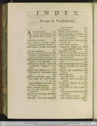 Index Rerum & Vocabulorum