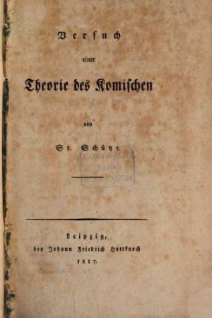 Versuch einer Theorie des Komischen