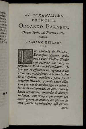 Al Serenissimo Principe Odoardo Farnese [...]