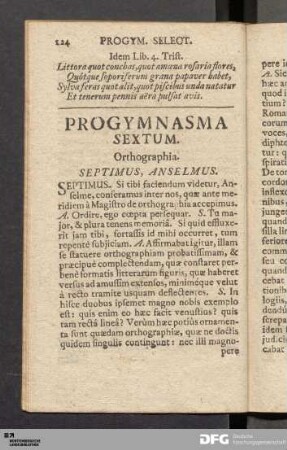 Progymnasma Sextum. Orthographia.