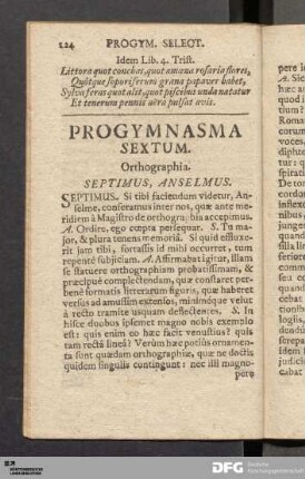 Progymnasma Sextum. Orthographia.