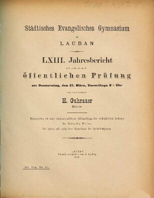 Jahresbericht. 1889/90