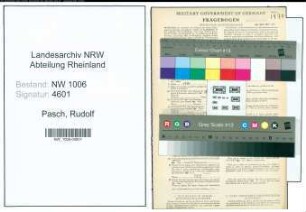 Entnazifizierung Rudolf Pasch , geb. 16.08.1901 (Landwirt)