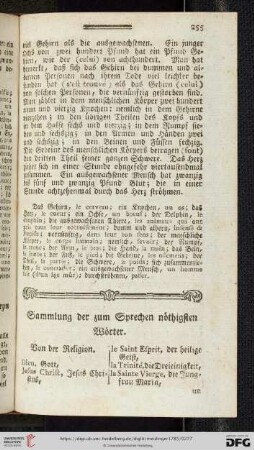 Sammlung der zum Sprechen nöthigsten Wörter