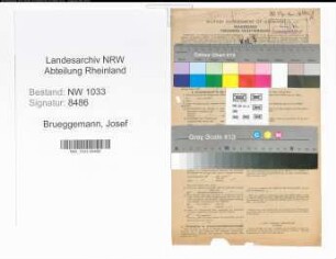 Entnazifizierung Josef Brueggemann , geb. 13.01.1914 (Polizeibeamter)