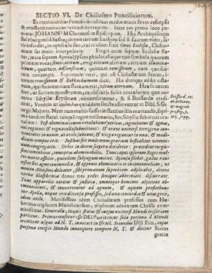 Sectio VI. De Chiliasmo Pontificiorum.