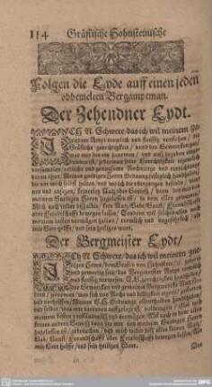 Folgen die Eyde auff einen jeden obbemelten Bergamtman.