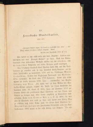 XV. Feuerbachs Wandelbarkeit, 1828-1831.