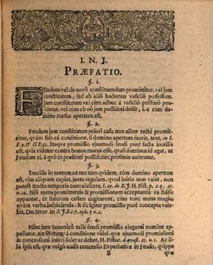 Disp. ... de feudo pluribus promisso