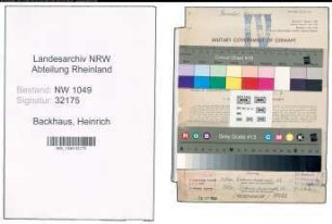 Entnazifizierung Heinrich Backhaus , geb. 05.03.1897 (Gebaeudereiniger)
