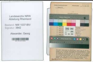 Entnazifizierung Georg Alexander , geb. 28.11.1898 (Angestellter)