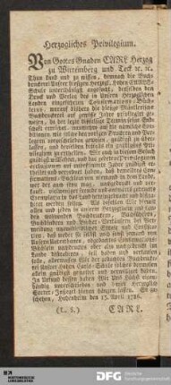 Herzogliches Privilegium.