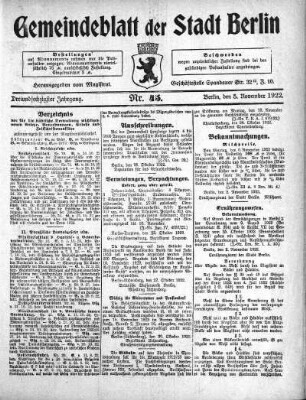 1922,45: Nr. 45, 5. November 1922