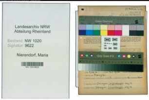 Entnazifizierung Maria Nierendorf , geb. 18.03.1892 ()