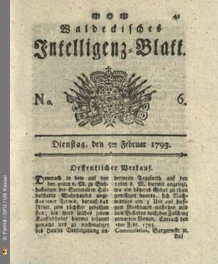 No. 6. Dienstag, den 5ten Februar 1793