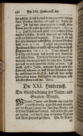 Die XXI. Hinderniß. Die Gleichachtung der Natur- und Gnaden-Wercke. - Die XXV. Hinderniß. Das an denen Predigern selbst genommene Aergerniß.