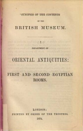 Synopsis of the contents of the British Museum, 2